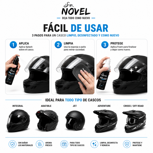 KIT LIMPIADOR DE CASCOS EN SECO CON ANTIBACTERIAL