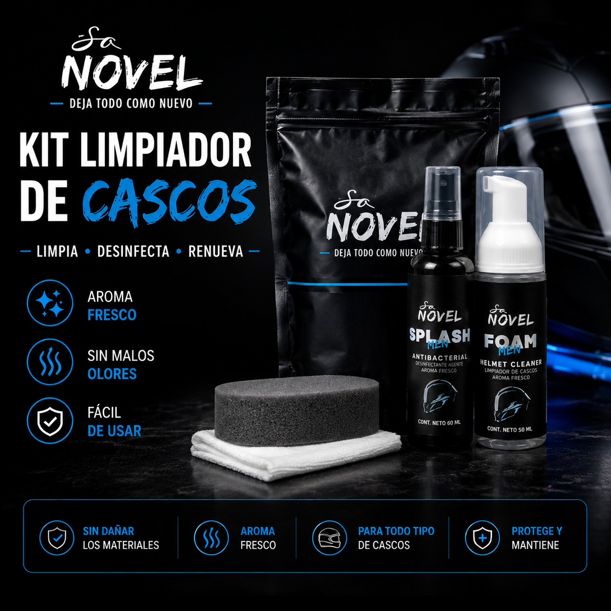 KIT LIMPIADOR DE TENIS + KIT LIMPIADOR DE CASCOS
