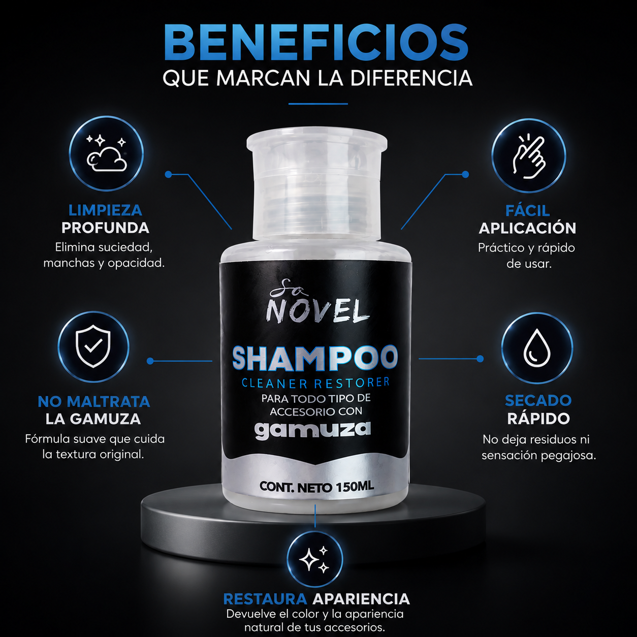 Shampoo Cleaner Restorer para Gamuza